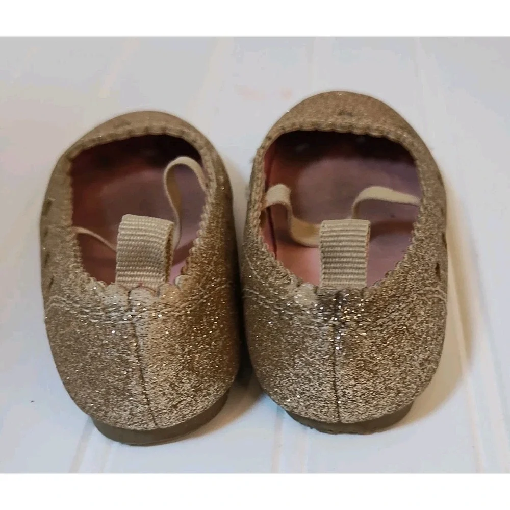 Carter's Glittery Ellaria‎ Ballet Slippers Sandals Gold Glitter Toddler Girls 6